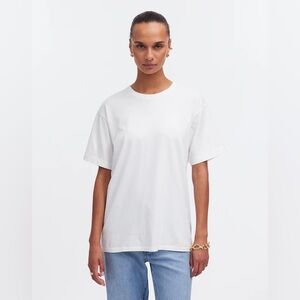 Madewell NWT Cotton Relaxed Oversized Tee Size Medium in Eyelet White